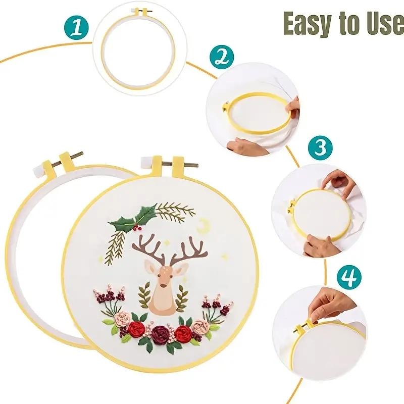 1PC Plastic Handy Cross Stitch Machine Embroidery Hoop Ring Bamboo Frame Embroidery Hoop Round Needlecraft Sewing Tools