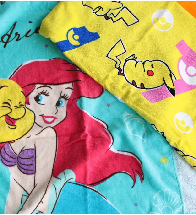 Hayashi Bath 70 x 140 Disney Breezy LL467300 Towel, Green, Approx. cm, Large, Beach, Ariel,