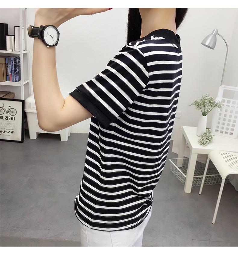 2024 Summer V-neck Korean Style Loose Fit Short Sleeve T-shirt for Women