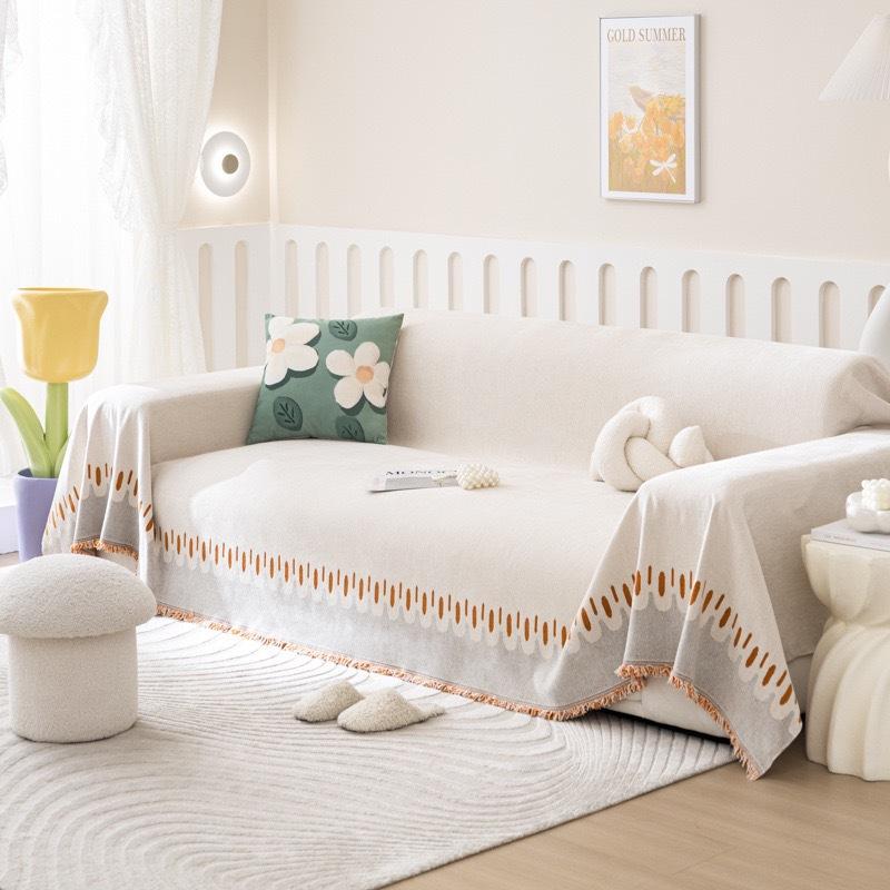 Nordic Tassel Throw Blanket Single Full Four Season Cotton Sofa Cover Dust Anti-cat Scratch Protection Cover Sofa Blanket Carpet