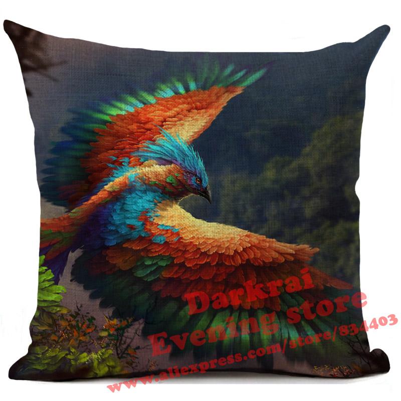 Bird Cushion Cover Macaw Owl Parrot Pillow Cover Living Room Sofa Car Decor Throw Pillows Home Decoration Pillowcase 45X45Cm