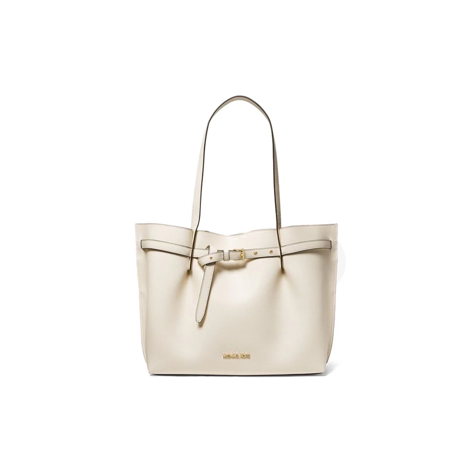 

Michael Kors MK Emilia Letter Logo Solid Color Drawstring Commuter Leather Shoulder Tote Bag Large Women Handbags White 35H0GU5T9T-LT-CREAM Basic Set (Bag+Dust Bag)