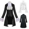 European & American Women's Medieval Lace Spliced Trench Coat Costume Set