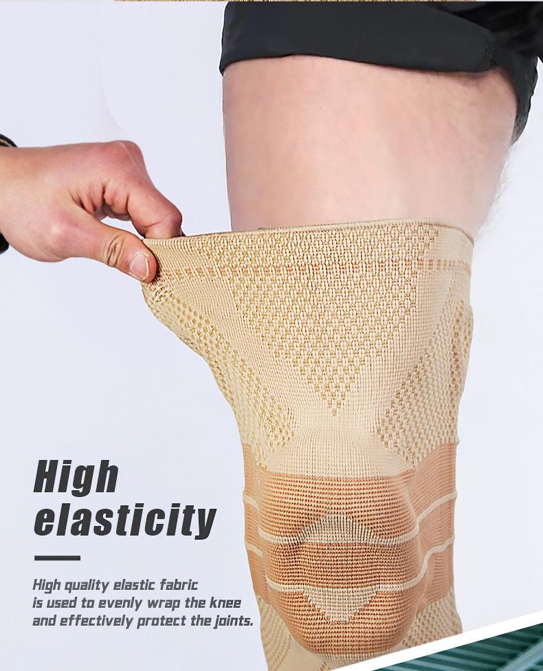 Gold Anti-slip Silicone Knee Pads Running Basketball Sports Protection Unisex Knitted Protective Gear