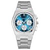 Men Chronograph Quartz Watch with Date Display Stainless Steel Strap Waterproof Fashion Business Male Wrist Watch