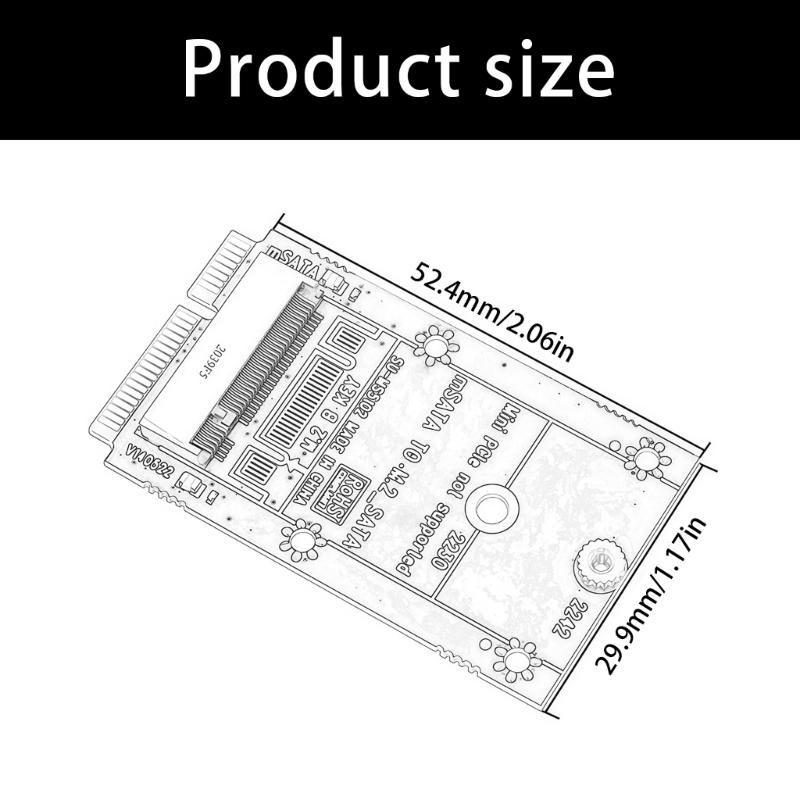 Fast Speed MSATA To M.2 B Key Adapter Support 2230/2242 Hard Drive 6Gbps Transfer For Data Migration