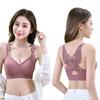 Women Elegant Seamless Gathering Bra Solid Color Smooth Butterfly Embroidery Beautiful Back Underwear 3D Soft Bra