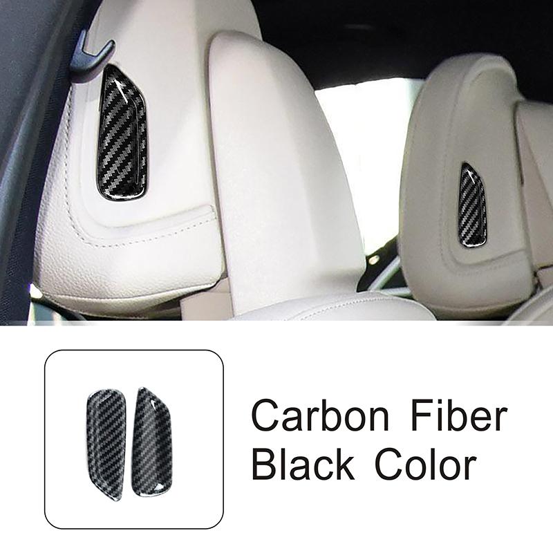 Carbon Fiber Color Car Seat Headrest Pillow Button Cover Stickers For Mercedes Benz C Class W206   Interior Accessories