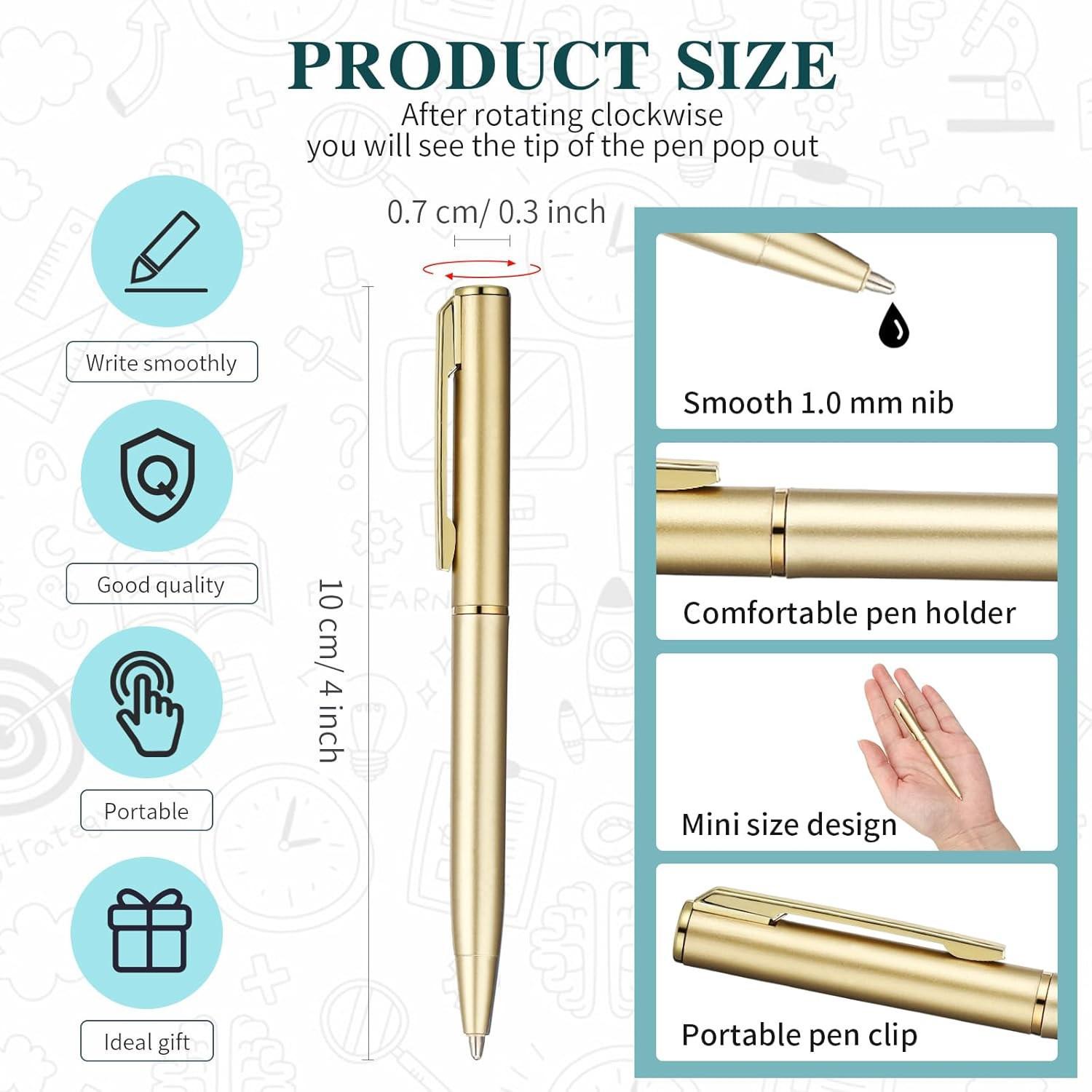 

Portable Gold-Plated Pen: Simplified Design for Travel 1.0mm Blue