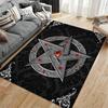 "Black Gothic Pentagram Pattern Carpet with Red Gemstone Design" Suitable for use as an anti-slip for living room bedroom sofas