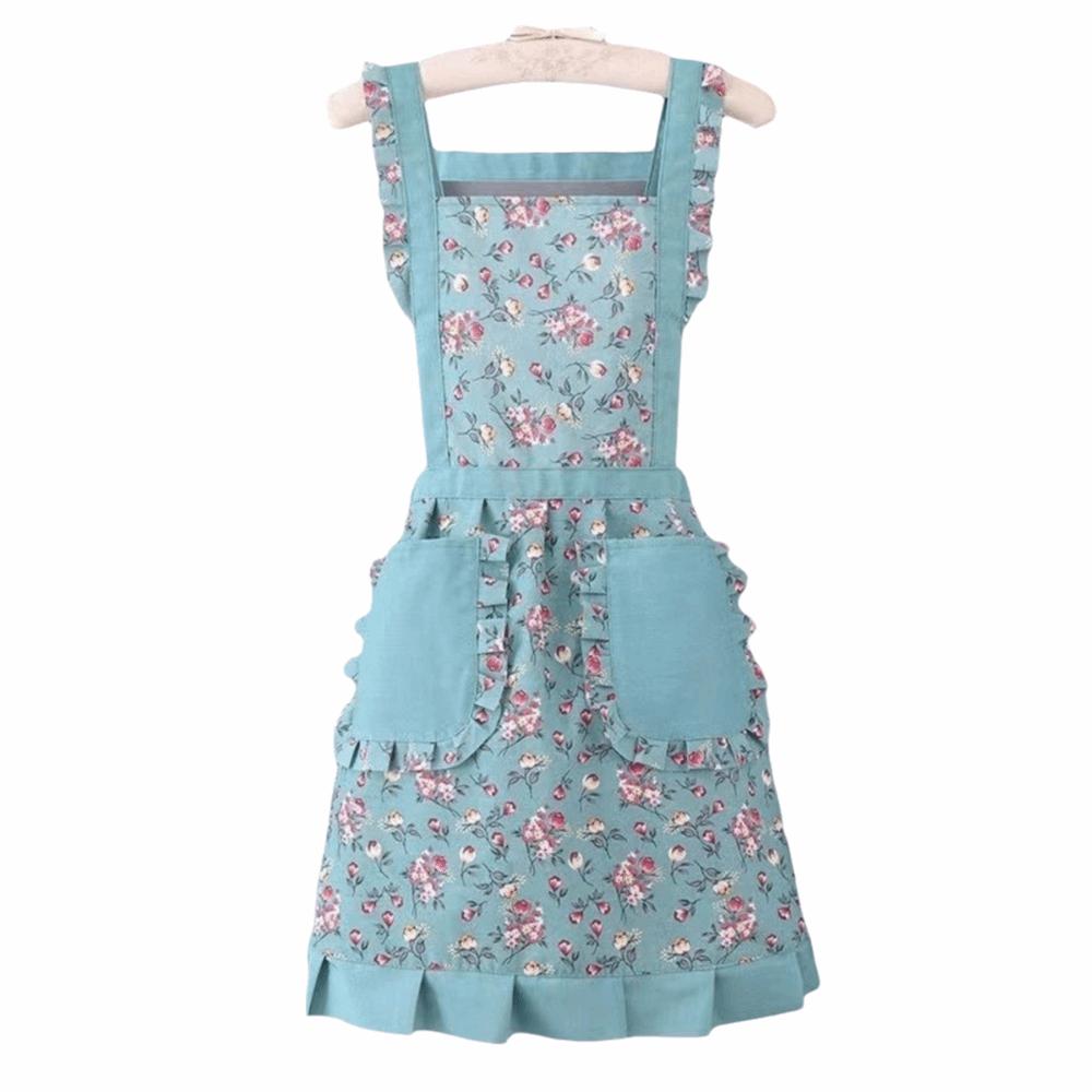 Breathable Ruffle Edge Apron Oilproof Kitchen Apron New Floral Apron Kitchen Cooking