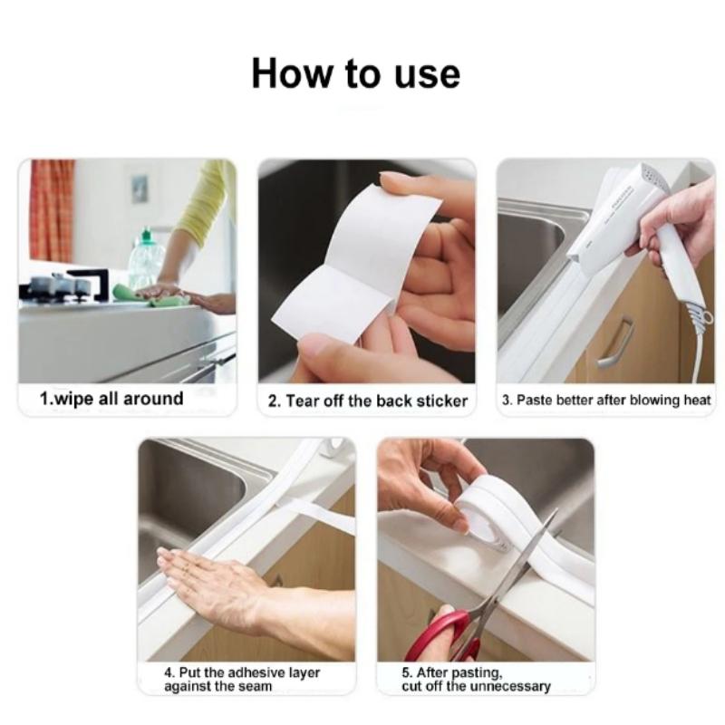 Kitchen Bathroom Waterproof Tape Seam Sealing Strip Waterproof Strip Seam Line Pasting Kitchen Bathroom Accessories