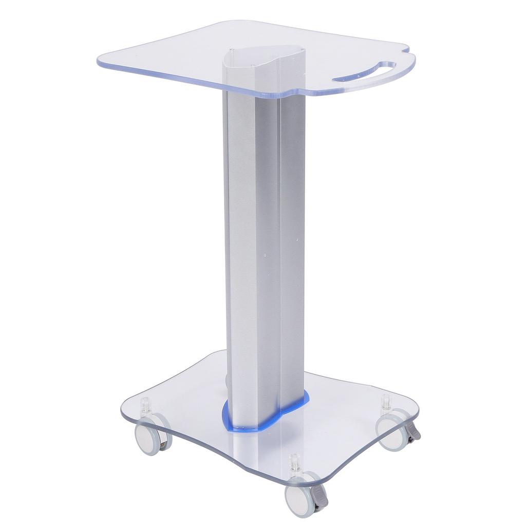 Plexiglass Beauty Salon Trolley Salon Use Pedestal Rolling Cart Wheel Aluminum Stand