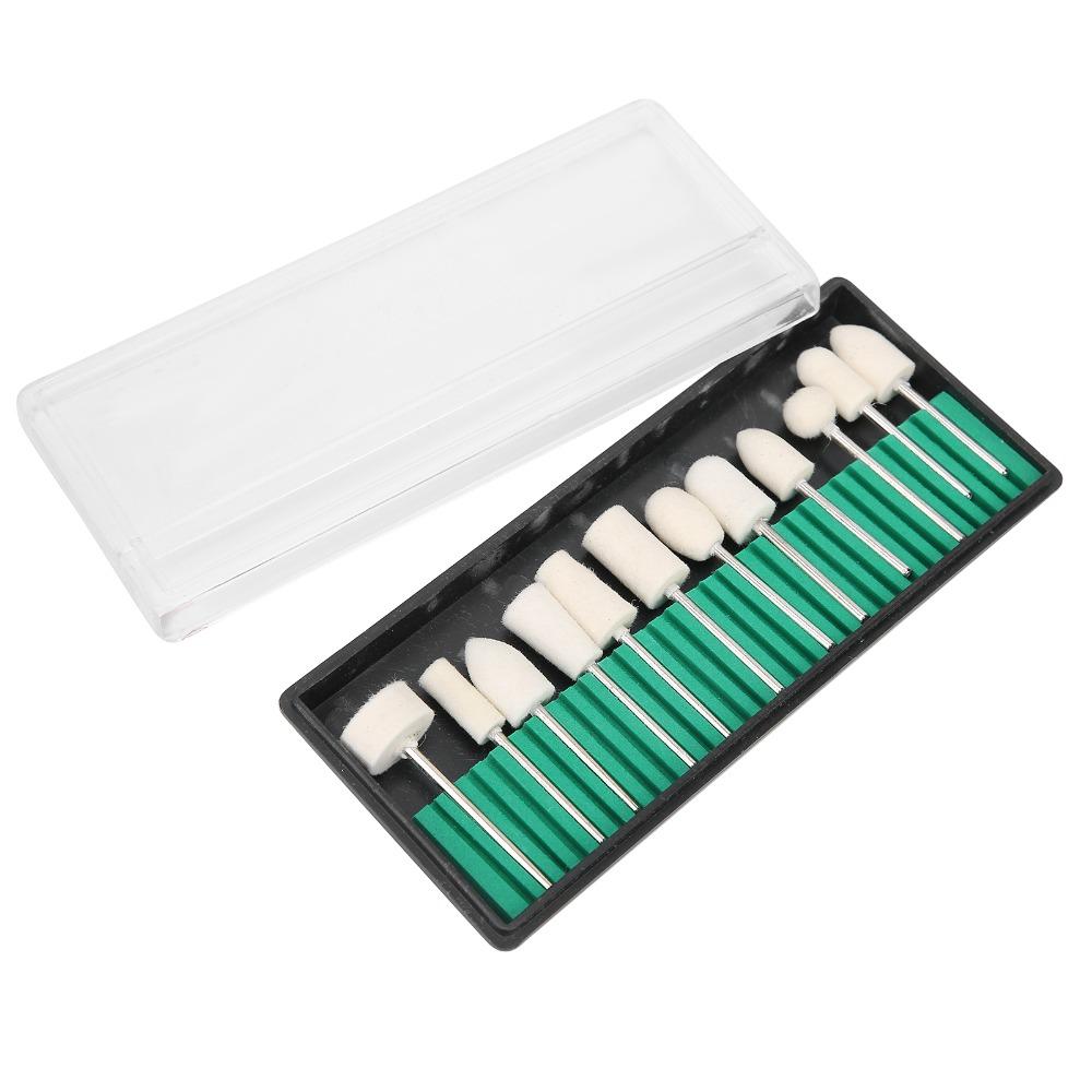 12pcs Premium Wool Felt Nail Drill Buffing Bit Wool Felt Nail Bits Gel Nail Surface Fine Buffing