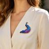 Brooch Pin Gradient Color UV Printing Peacock Shape Zinc Alloy Pin Suits Coats Sweaters Badge Versatile Accessories