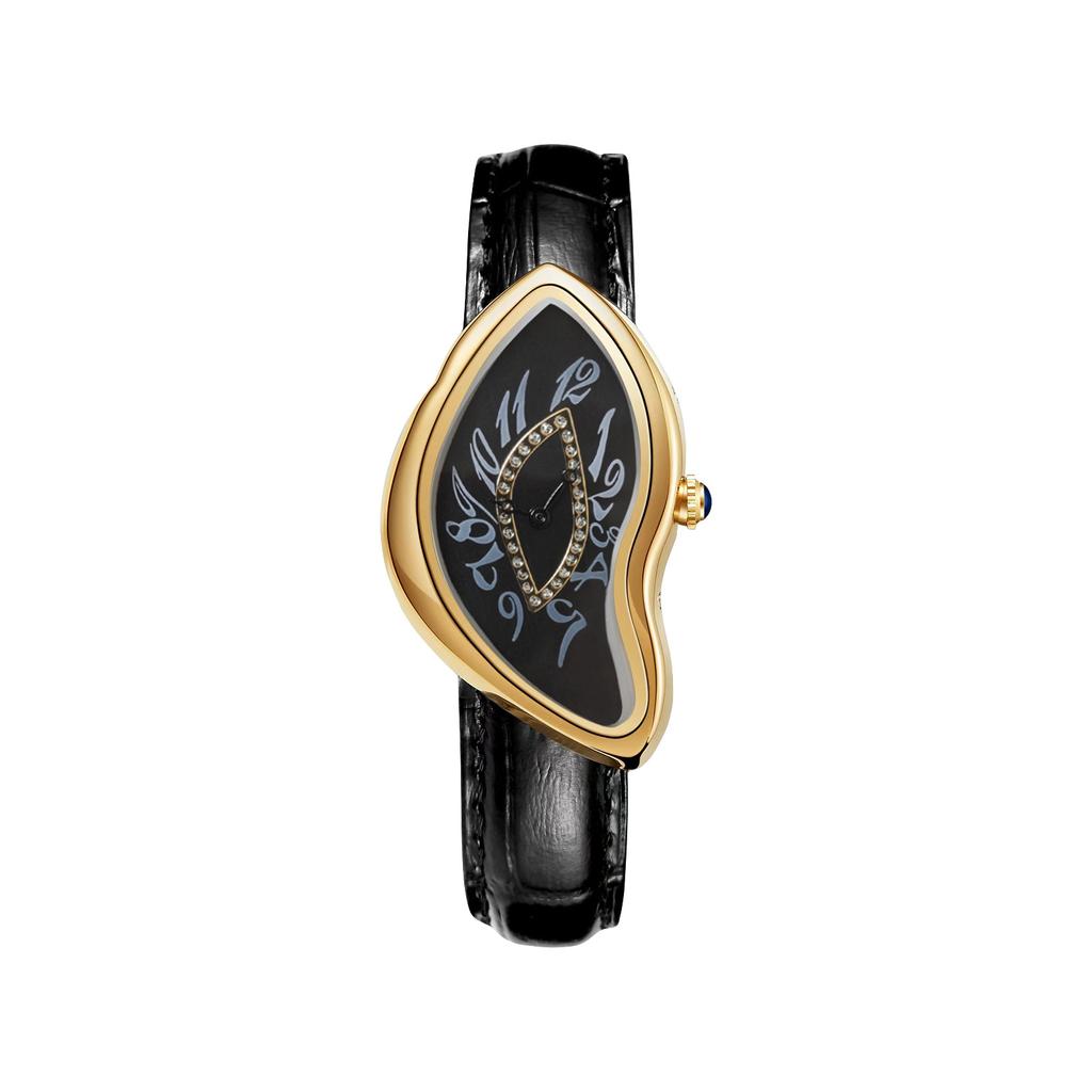 New Shape Quartz Men's Watch Y2k Style Twisted Case 2025 Trendy Personalized Niche Design Watch Leather Waterproof Watch Clock