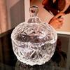 Natural Crystal Aroma Diffuser Stone Set: Clear Glass Jar with White Salt Pendant & Decorative Demagnetizing Bowl.