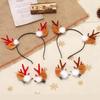 Japanese & Korean Style Flocked Coral Antler Ears Hair Clip for Christmas Photo Shoots