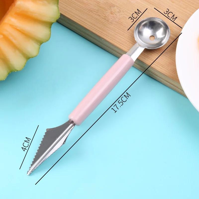 

DIY Melon Scoops Ballers Multi Function Fruit Carving Knife Watermelon Baller Scoop Fruit Useful Things For Kitchen Accessories