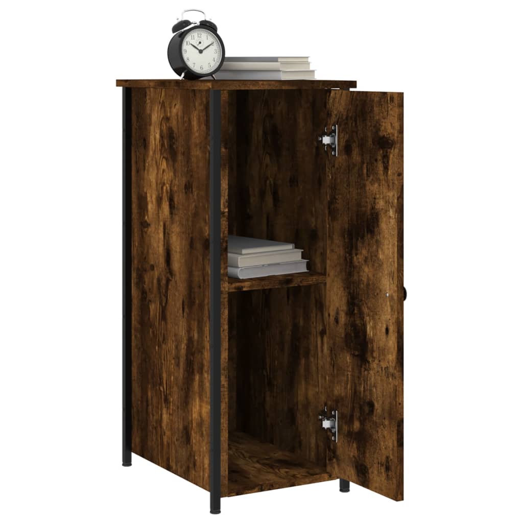 Nightstand Smoked Oak 32x42x80 Cm Engineered Wood
