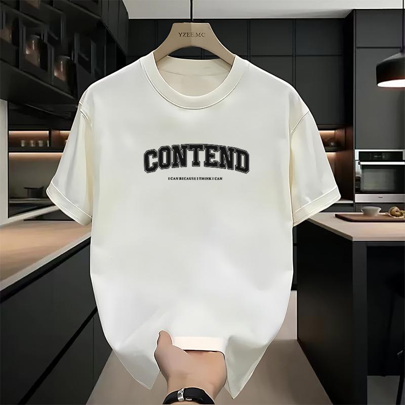 Cotton short sleeved men's summer Korean style trendy loose and simple T-shirt top