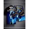 Summer Animal Lion Print Fashionable Comfortable Loose Fit Casual Sports Men's Short Sleeved Sport Wear