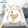Kylling Dyr Konge Dronning Dynetrekk Nydelig Tegneserie Gård Kylling Sengetøy Sett Barn Jenter Dyreliv 2/3 stk Polyester Dynetrekk