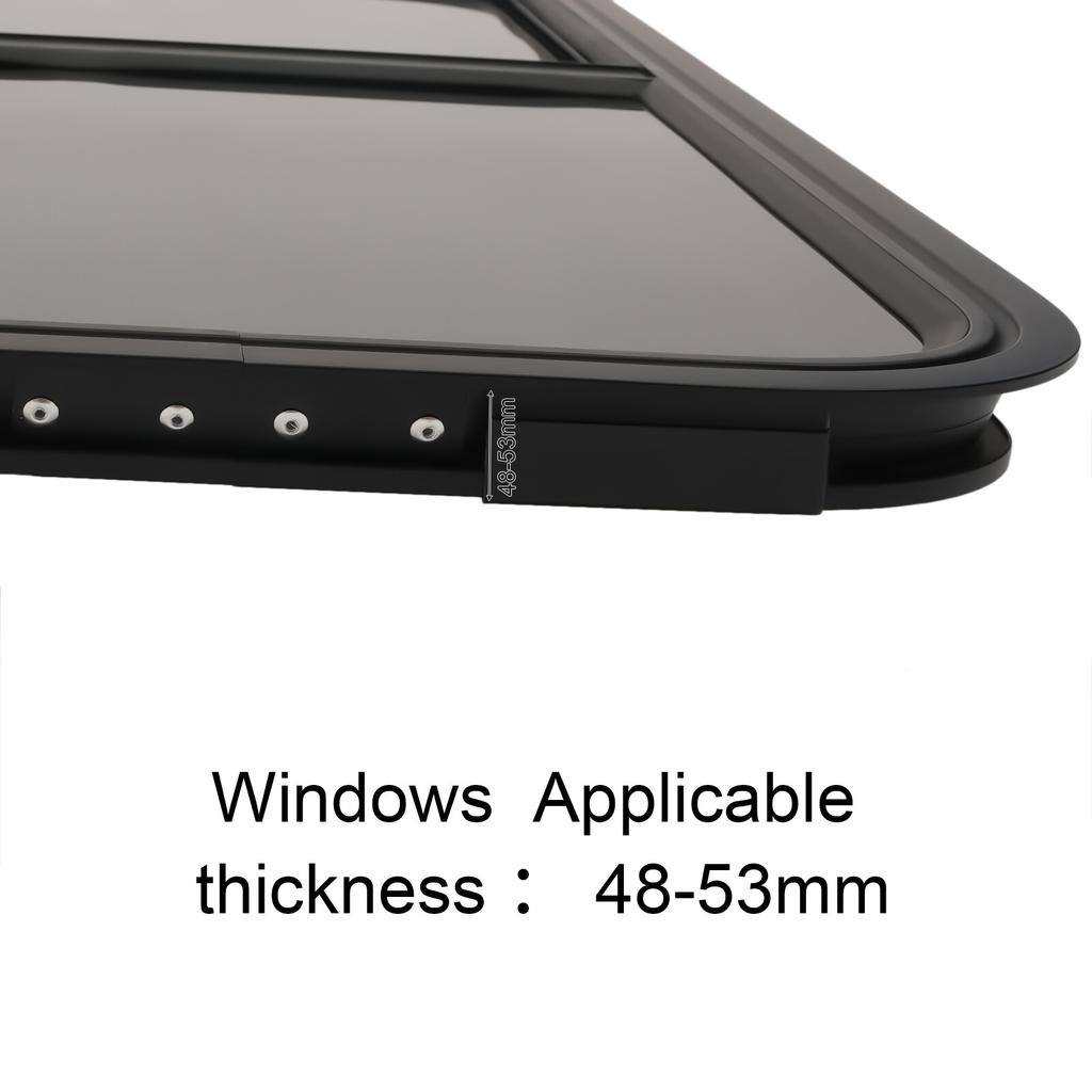 42x22 inch Horizontal Slider RV Window Aluminum Alloy Black with Screen for Cargo Trailer