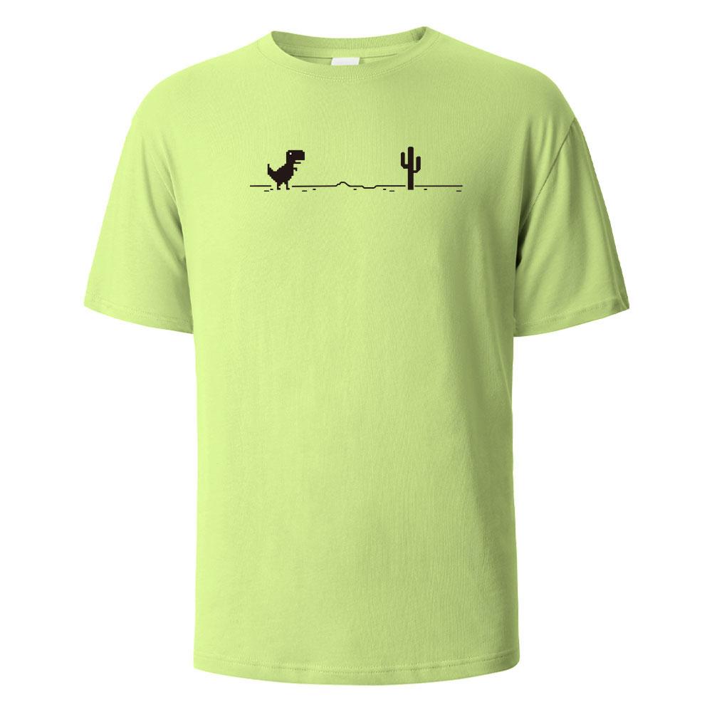 Dinosaur Cactus Print TShirt 100 Cotton Summer Tees For Men Women Oversize Casual Tops