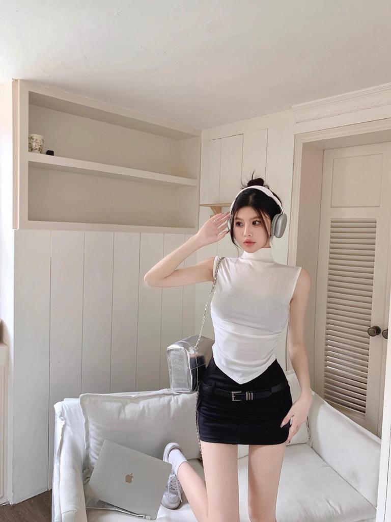 Women's Summer 2024 Gray High Waist A-line Mini Skirt - Versatile Slimming Petite Fit