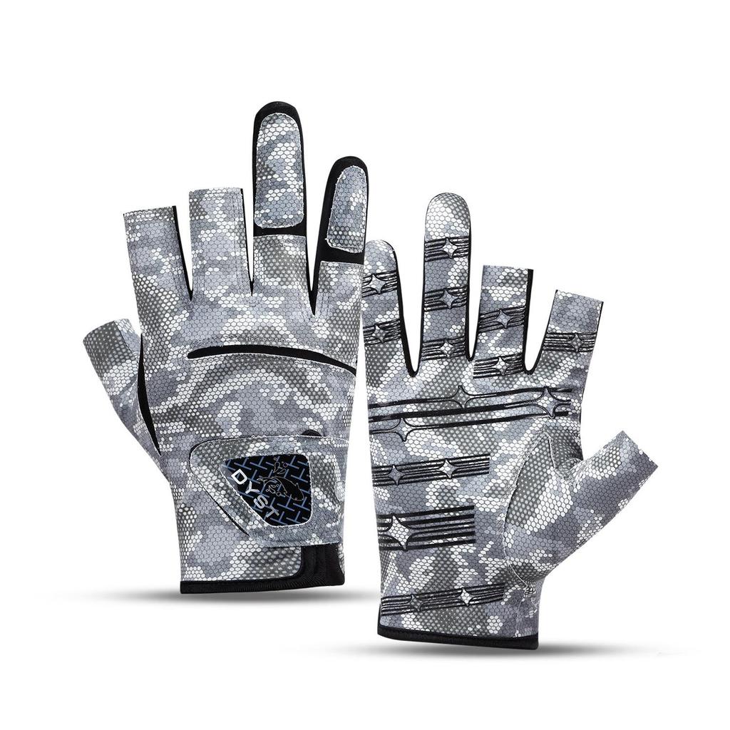 Die Xueli Sommer-Angelhandschuhe, Dreifingerlos, Dornenfest, Wasserdicht, Rutschfest, Abriebfest, Sonnenschutz.