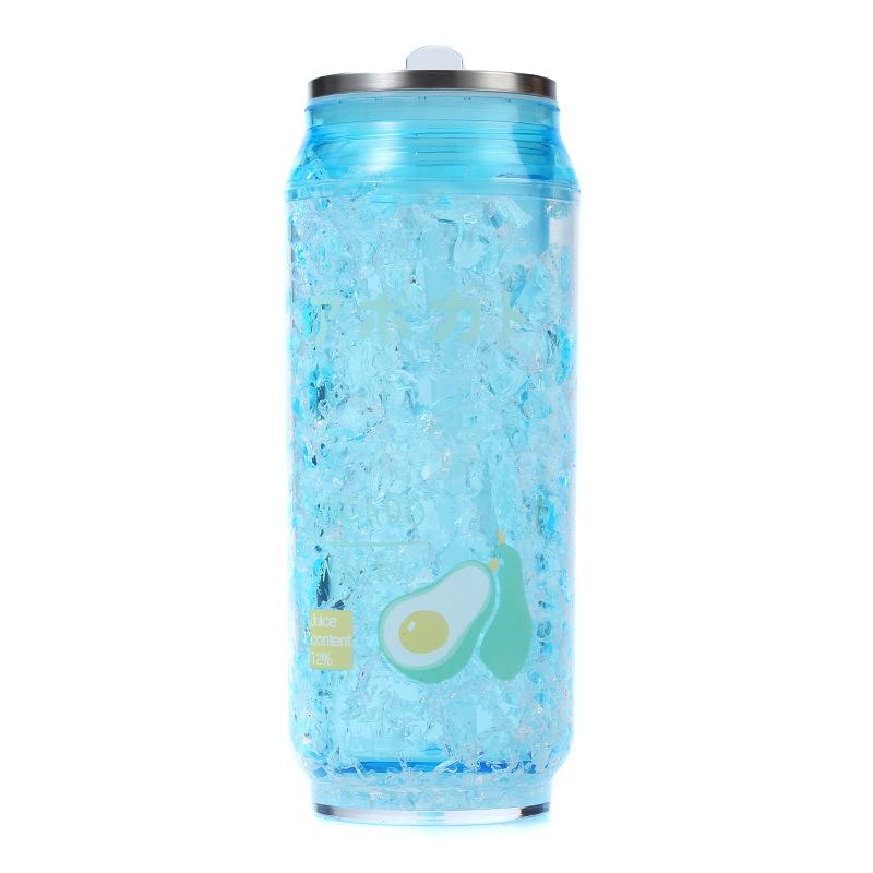 

Кружка Вода Банкообразная Студенческая Бутылка Летняя Уличная Соломинка Двухслойная 500 мл синий