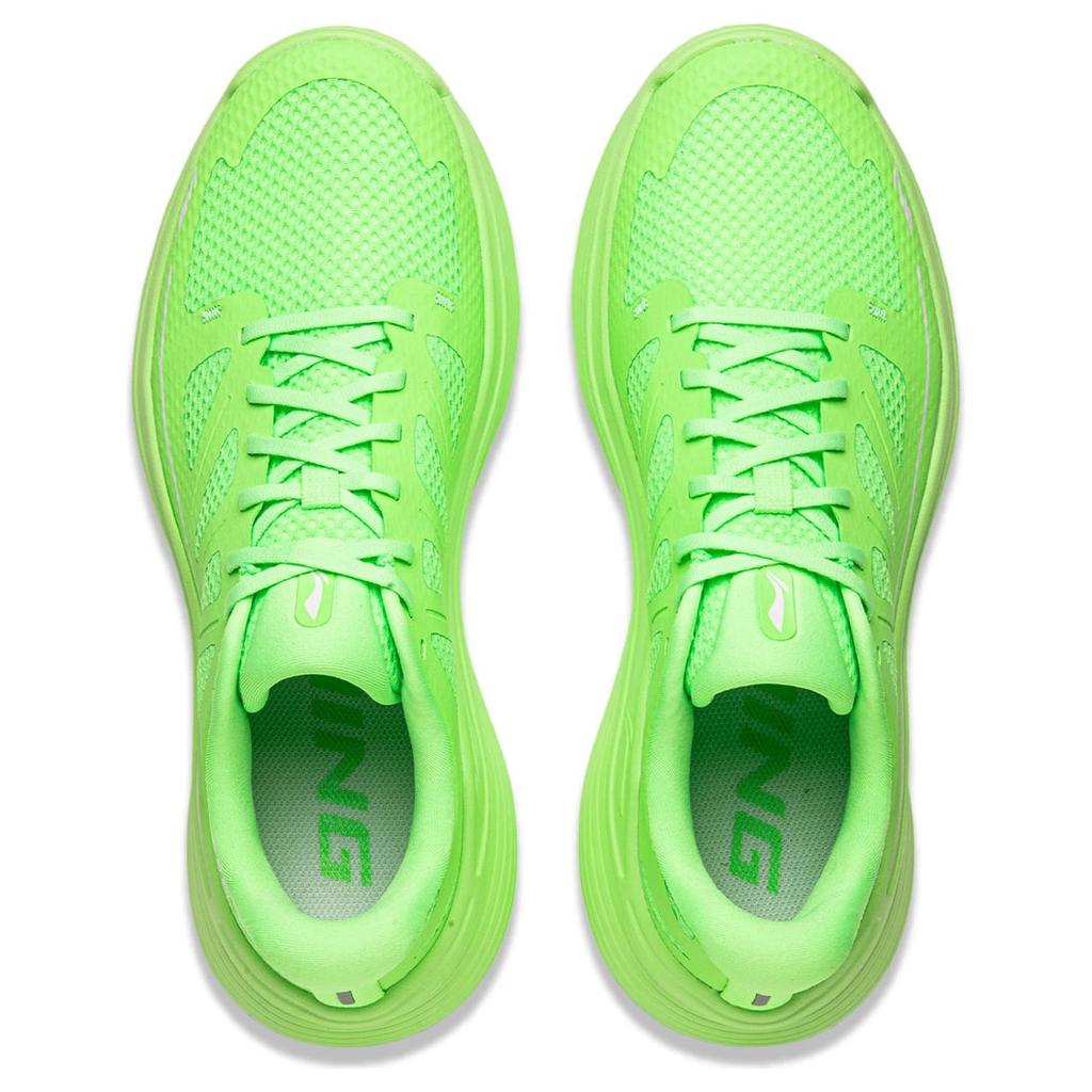 LiNing Lingyue Refreshing Comfortable Shock Absorbing Non-Slip Low-Top Running Shoes Men Sneakers Fluorescent-Green ARSU097-3
