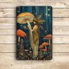 Enchanted Forest Fairies Metal Sign, Vintage Fantasy Mushrooms 2D Flat Wall Decor, Unframed Home Bar Decoration