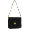 ChainShoulder Shoulder Bag 2-way Clutch Black Satin Women Used
