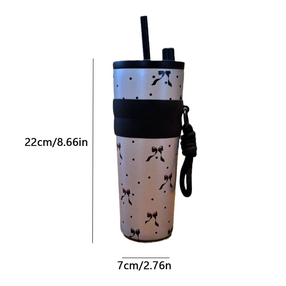 Pink Flower Red Cherry Vacuum Cup Bow Direct Drinking Cup Portable Vacuum Cup  Boys and Girls