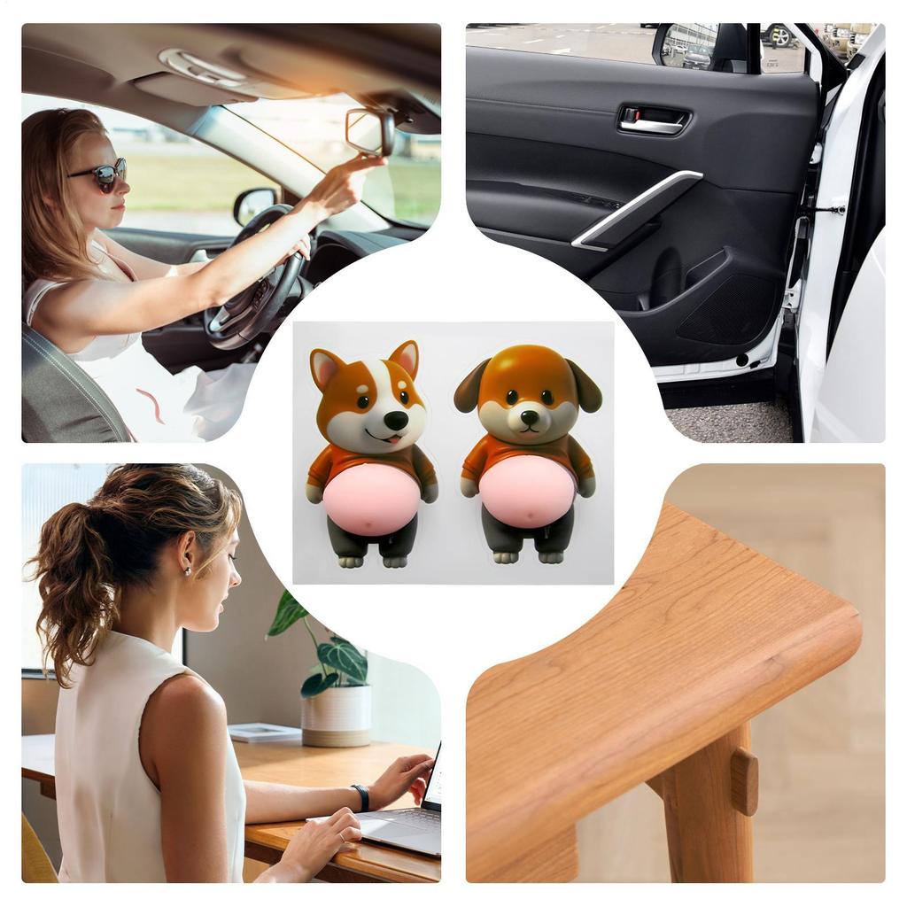 Car Door Decals 2 Pieces Anti-Collision Dog Wall Sticker Silicone Car Decal For Automotive Door Vehicle Exterior Truck Home Wall