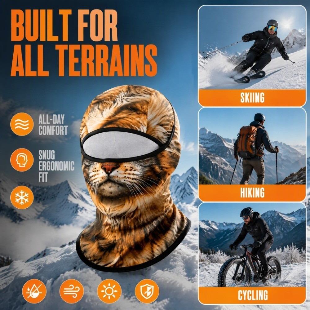 Fleece gefütterte Tiermaske Winddichte Tierkopfbedeckung Tier-Nackenschutz Skifahren