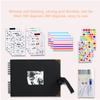 Scrapbook Album with Pen Stickers 40 Pages Black Meaningful DIY Handmade Photo Album Kit
