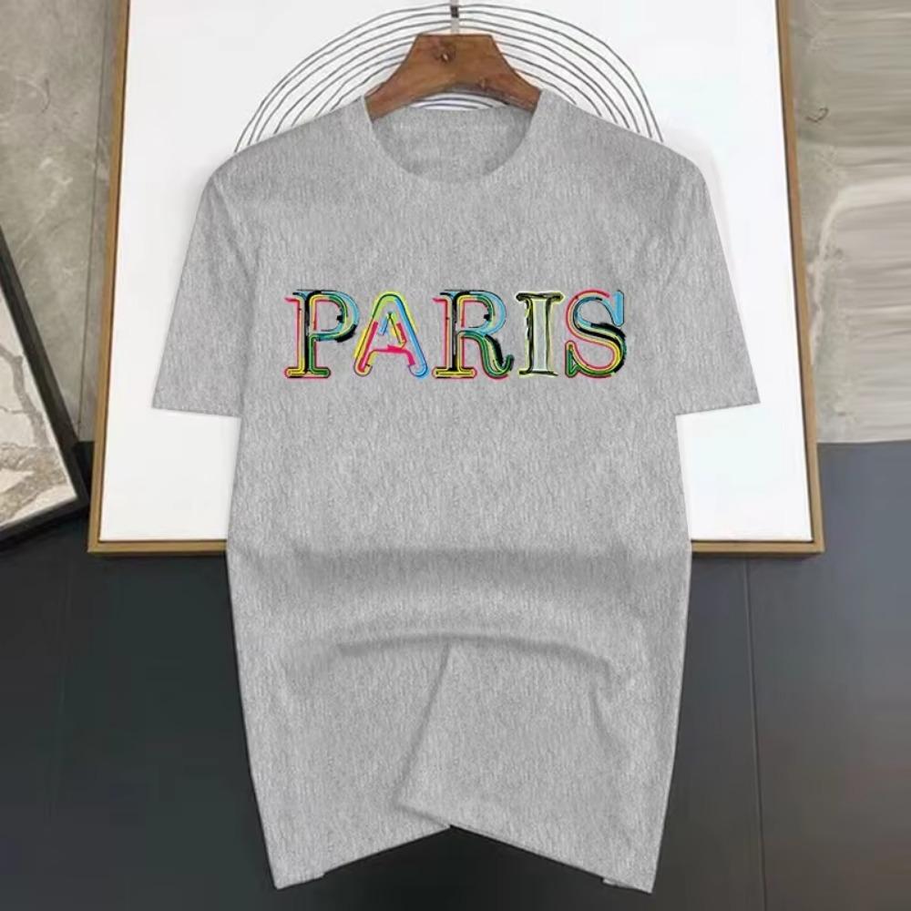 Letter Print Short Sleeved T-shirt Men Simple Y2k Sweatshirt Street Casual TShirt Woman Tops Cartoon Chinese Style