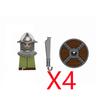 MOC Building Blocks Medieval Character Accessories Warhorses Militiamen Dragons Castles Knights Brick Gifts Toy Helmets Shields