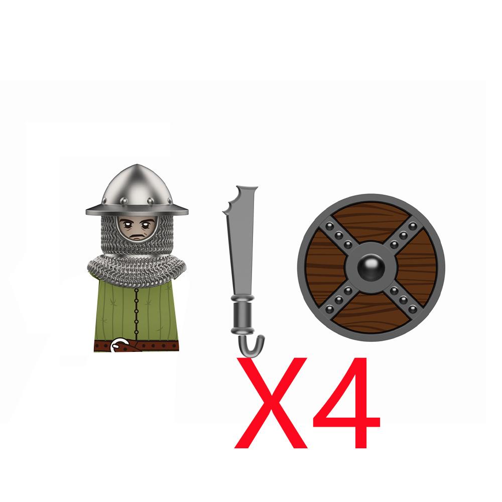 MOC Building Blocks Medieval Character Accessories Warhorses Militiamen Dragons Castles Knights Brick Gifts Toy Helmets Shields