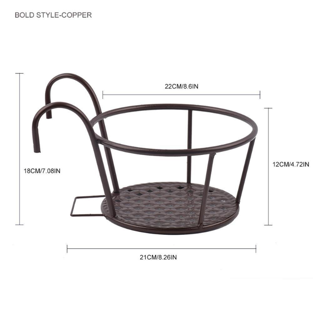 

Balcony Flower Rack Hanging Plant Holder Elegant Outdoor Decor Copper