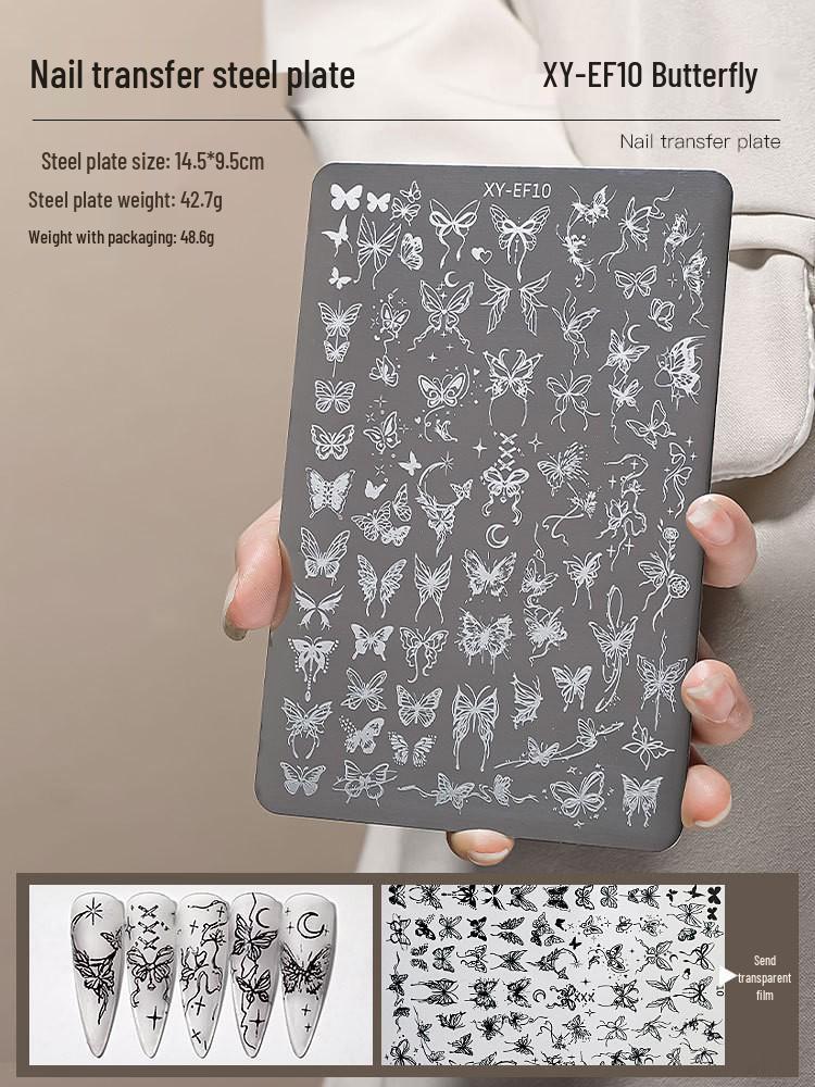 Nail Art Stamping Plates - Star, Polka Dot, Lines, Grid Lace Textures