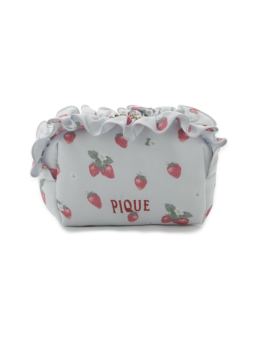 

Strawberry Pattern Frill Pouch PWGB251680 BLU [Gelato Pique]