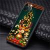 Custodia Funda natalizia per cartoni animati per Apple iPhone 14 11 13 12 Pro 7 XR X XS Max 8 Plus 6 6S 14Pro, custodia morbida nera per telefono
