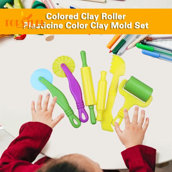

Набор инструментов из глины, 6 шт., для создания бесконечных рисунков из глины с роликовым пилообразным инструментом, лопатой, глиняными инструментами, игрушками для детей 6pcs