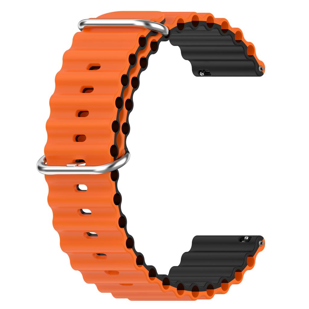 For Garmin Vivoactive 4/Garmin Venu 2 Universal 22mm Silicone Watch Strap Wavy Design Double Color Watchband