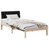 Brown and Black Bed Frame 90 X 200 Cm Solid Pine Wood
