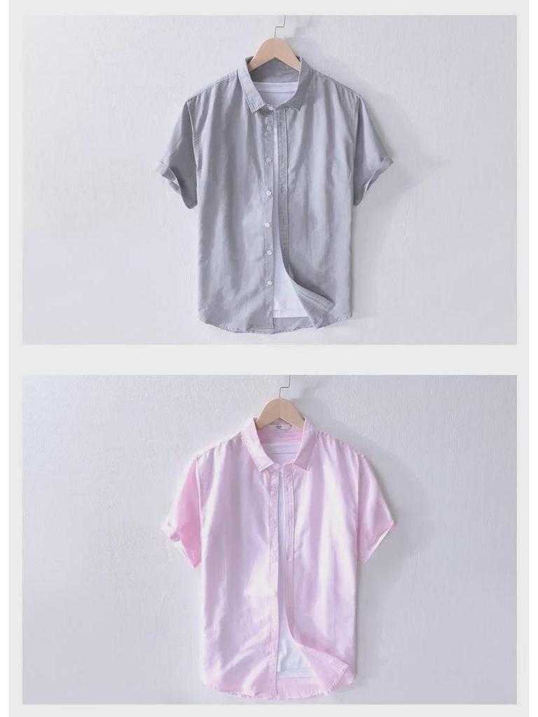 Men's White Long-Sleeve Linen Shirt - Casual Spring/Summer Lapel Style